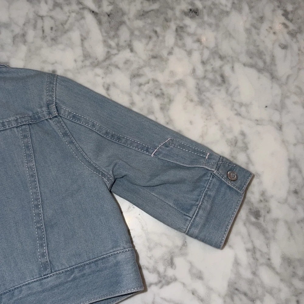 NWOT Zimmermann Kids Denim Jacket with Rainbow Patch 1Y